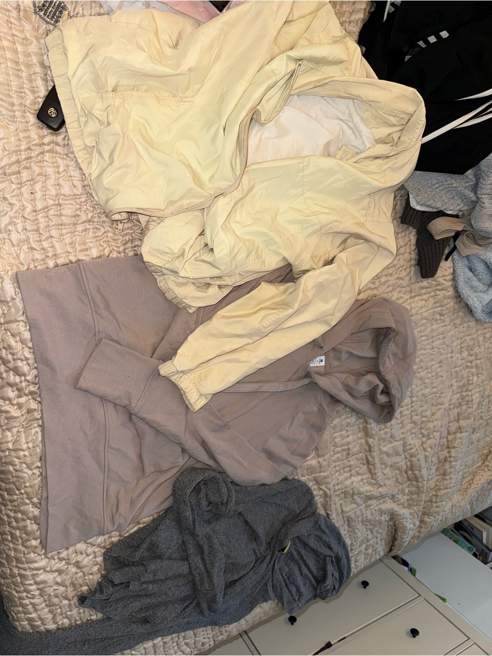 Light Yellow Hooded Windbreaker Jacket